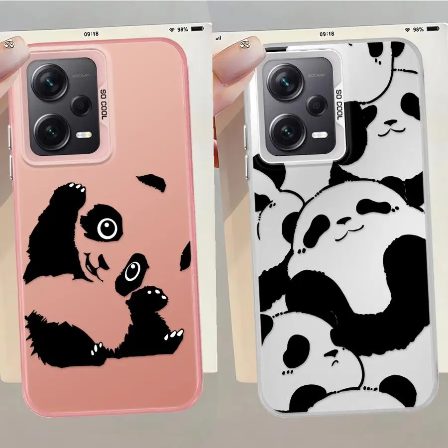 Funda trasera de teléfono para Xiaomi Mi 13T 11 Lite 12T Pro lindo Panda de dibujos animados