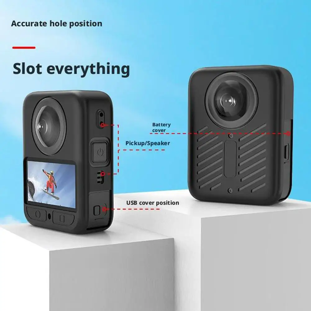 Funda de silicona para DJI Osmo 360, resistente al agua, anticaída, resistente a las manchas, accesorios para cámaras deportivas, funda de lente para DJI Osmo 360 - imagen 4