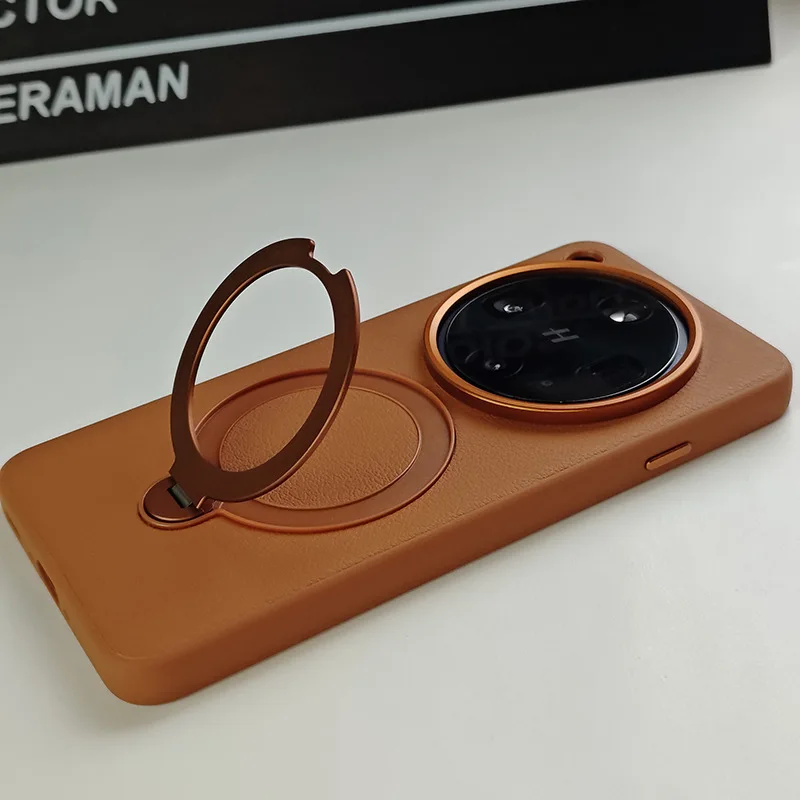 Para OPPO Find X8 Ultra funda de cuero PU de lujo con soporte de anillo funda protectora trasera magnética para Find X8 Pro X8S + Shell - imagen 4