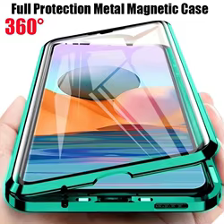 For Samsung S20 S21 S22 S23 S24 S25 Ultra Plus FE Magnetic Metal Protection Phone Case High Definition Double Sided Glass Cover