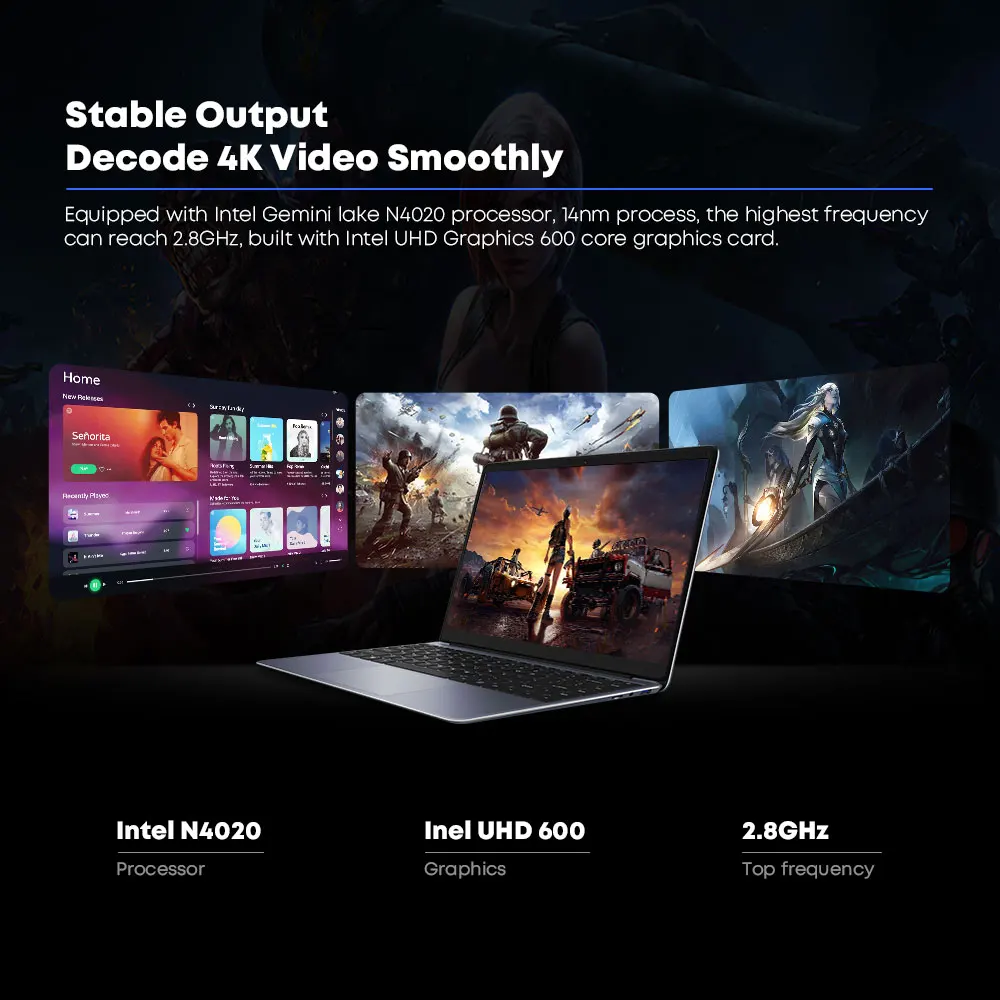 CHUWI HeroBook Pro portátil pantalla IPS de 14,1 pulgadas 8GB RAM 256GB SSD Intel Celeron N4020 Dual Core Windows 11 sistema ordenador PC - imagen 4