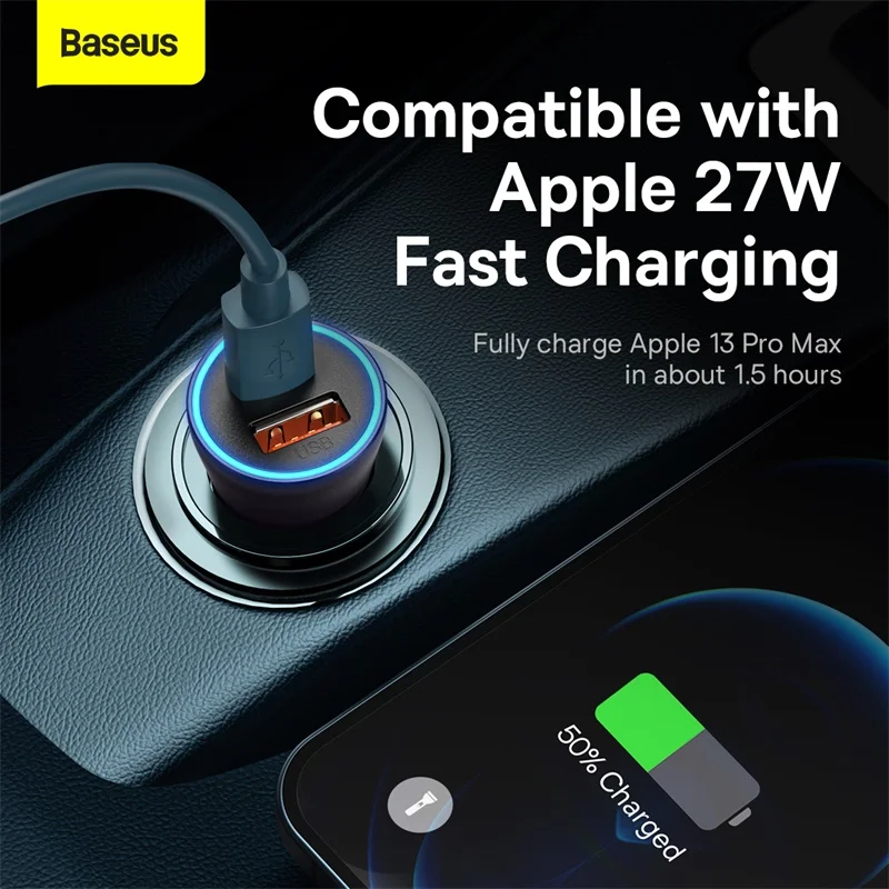 Baseus Cargador Coche USB-C 60W - Carga Rápida - imagen 5