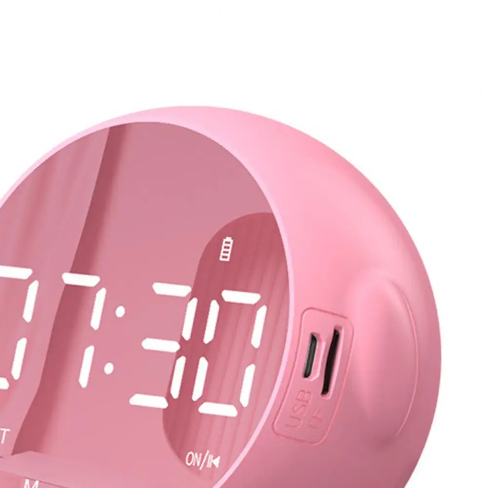 Altavoz multifuncional con superficie de espejo para estudiantes, minialtavoz inalámbrico portátil, reloj despertador con diseño de superficie de espejo, compatible con Bluetooth - imagen 2