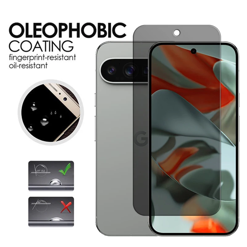 Para Google Pixel 9 Pro XL vidrio para Google Pixel 9 Pro vidrio templado 2.5D Anti Peep Protector de pantalla de privacidad para Google Pixel 9 - imagen 3