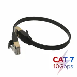 Cable Ethernet de 10Gbps CAT7 STP 8P8C Cable de conexión RJ45 Cable Lan de red de Internet para PC enrutador portátil Cable de red Cat 7 0,5 M