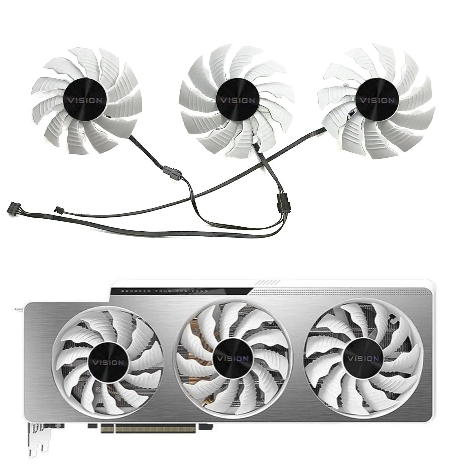 82mm 87mm PLA09215S12H 12V 0.55A RTX3080 3090 ventilador gráfico para GIGABYTE RTX 3070 3080 Ti RTX 3090 Vision OC 3X ventilador de tarjeta de vídeo