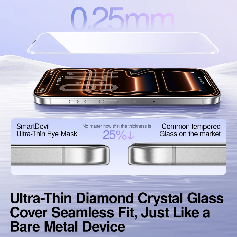SmartDevil Película de vidrio templado antiluz azul para iPhone 17 Pro max iPhone Air Protector de pantalla sin bordes para iPhone 17 - imagen 2