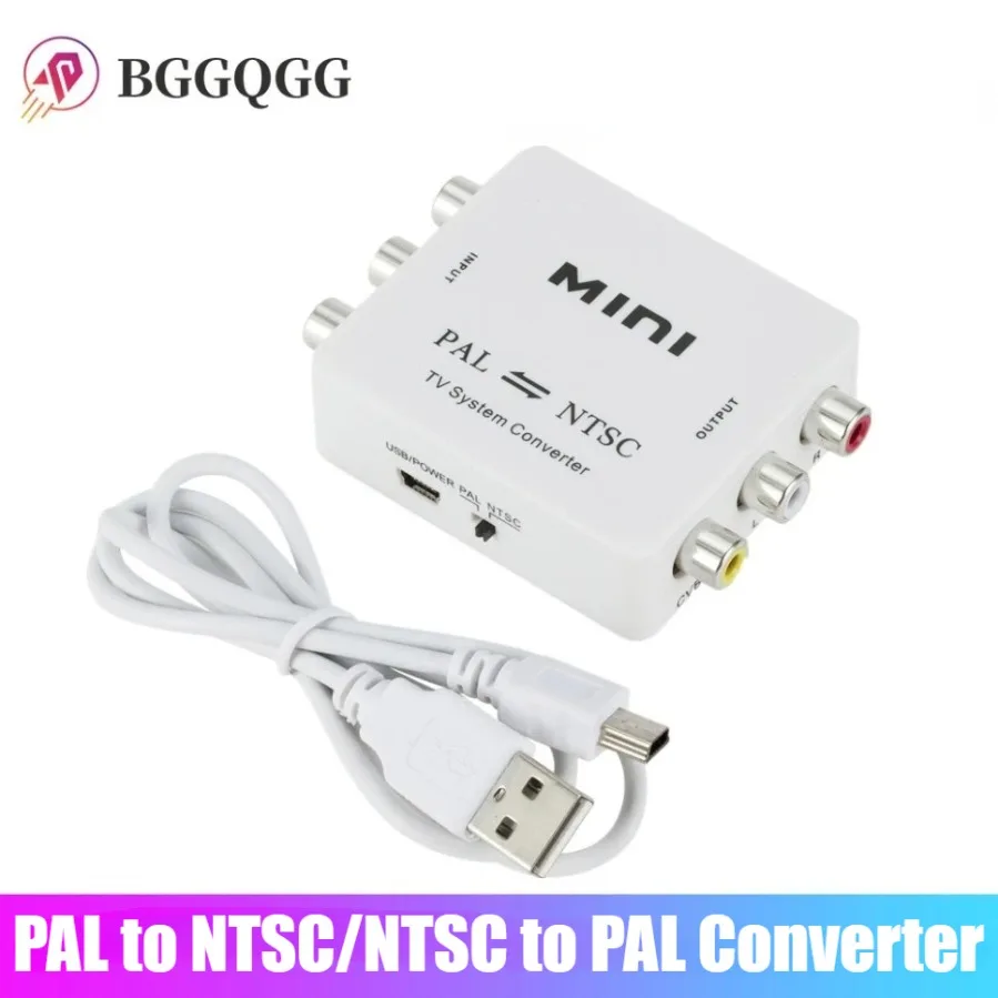 Convertidor PAL a NTSC Adaptador PAL a NTSC Adaptador de sistema de TV bidireccional con cable de alimentación para TV Reproductor de DVD Consolas de juegos Xbox - imagen 2