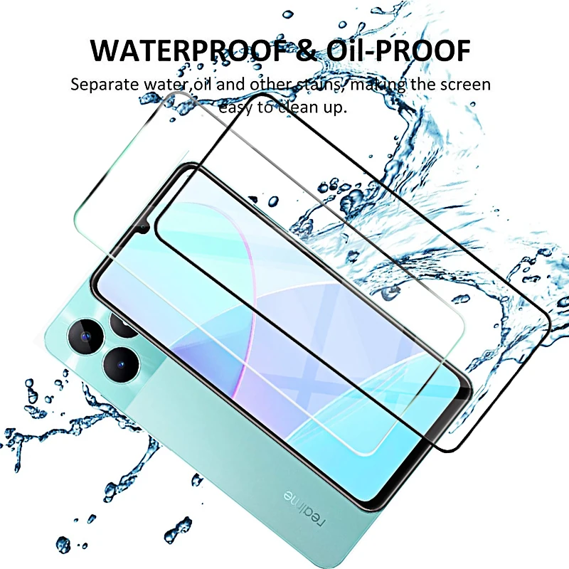 4-1 Uds cubierta completa de vidrio templado para Realme C51 protectores de pantalla C51 C31 C53 C33 C55 C35 c55 c67 vidrio protector C 51 53 55 33 - imagen 5