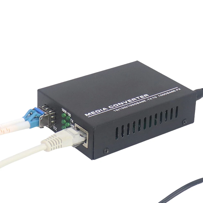 Conmutador de fibra Gigabit SFP, convertidor de medios SFP a transceptor RJ45, interruptor de fibra óptica de 10/100/1000M con módulo LC/SC SFP de 3KM/20KM - imagen 3