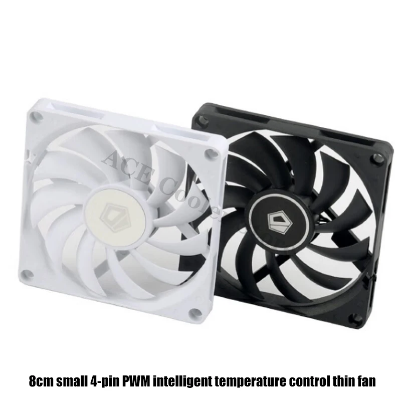 Caja ITX ultrafina 8010 de 8CM, ventilador blanco/negro, Control de velocidad PWM silencioso de 4 pines para ordenador, Enfriador de CPU, ventilador delgado de 10MM - imagen 5