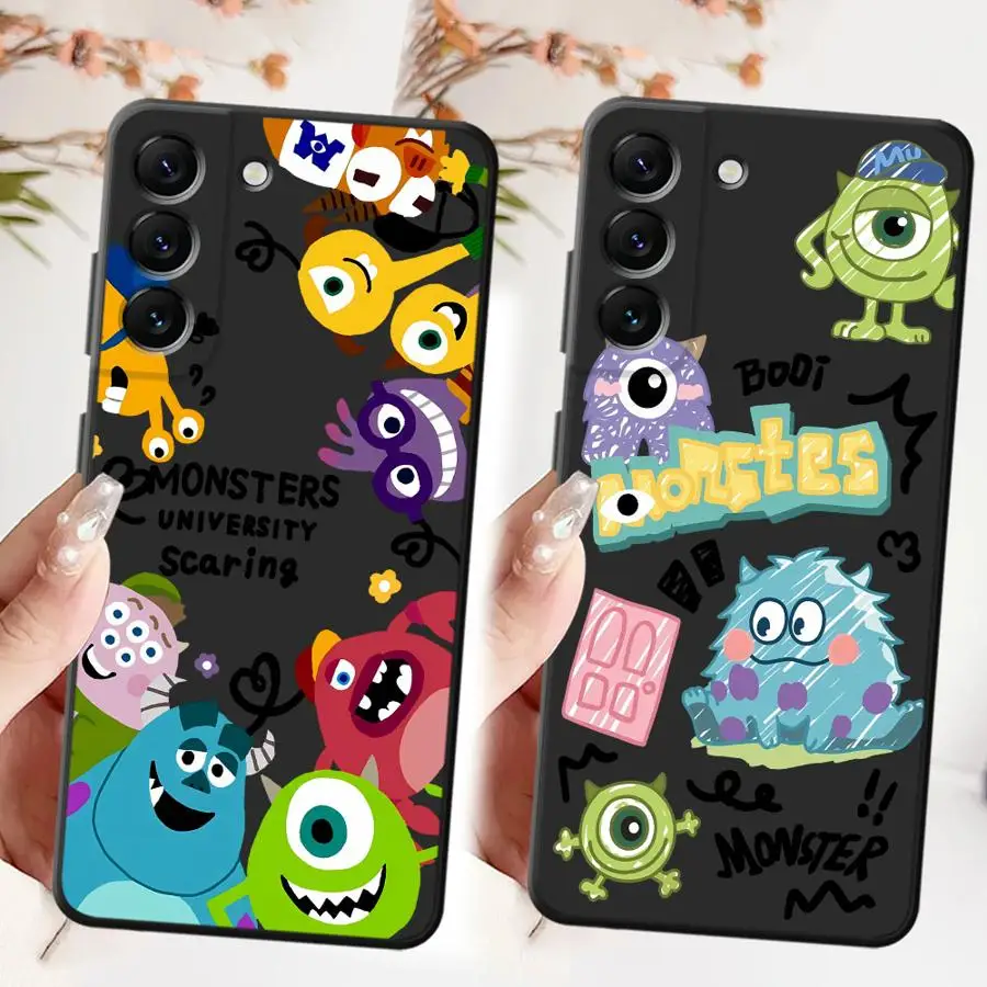 Funda de teléfono suave negra de dibujos animados de Disney Monsters Inc para Samsung Galaxy A51 A73 A32 A23 A53 A41 A36 A26 A72 A22 A52 A35 A24