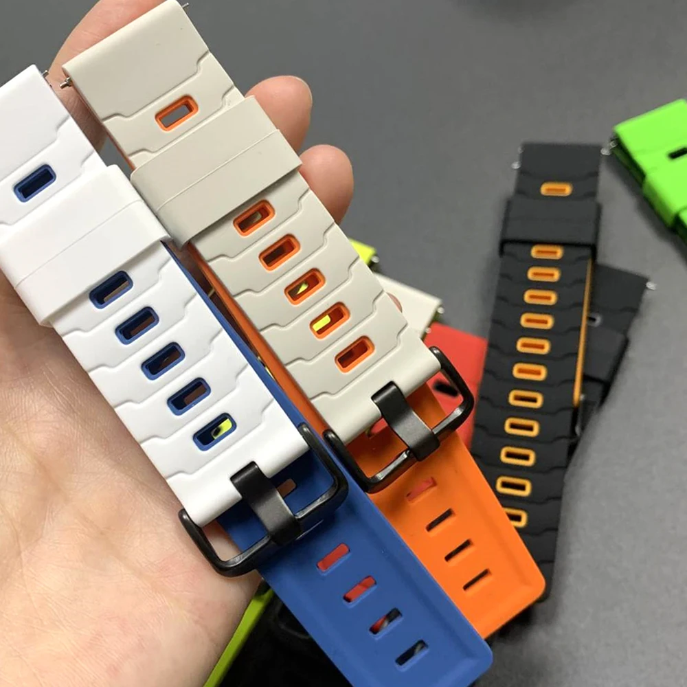 Correa de silicona para Redmi Watch 5 Lite/pulseras de reloj activas de 22mm para Xiaomi Watch S1 S2 S3 S4 pulsera deportiva pulseras de repuesto - imagen 4