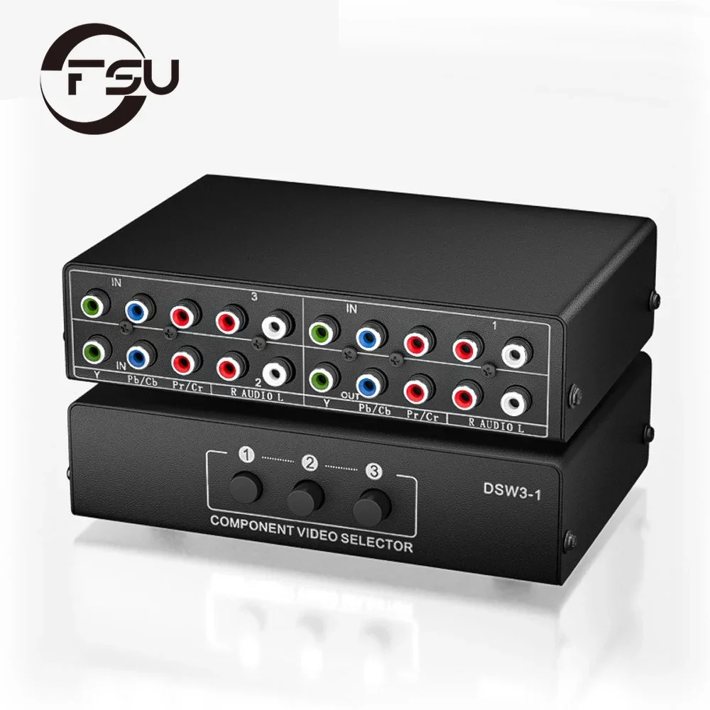 Componente Salida 3 1 Caja Interruptor Vídeo Compuesto 3 RCA AV Switcher AV Splitter Ypbpr Monitores PS2 PS3 PS4 - Vista principal del producto