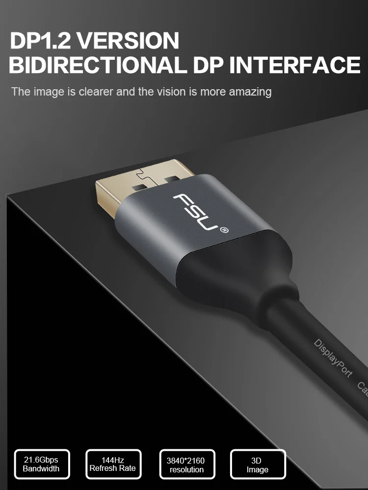Cable Displayport 144Hz 1,2 V 4K 60Hz HD DP a DP adaptador Cable de puerto de pantalla de vídeo para proyector HDTV portátil 1M 1,5 M 2M 3M 5M - imagen 2