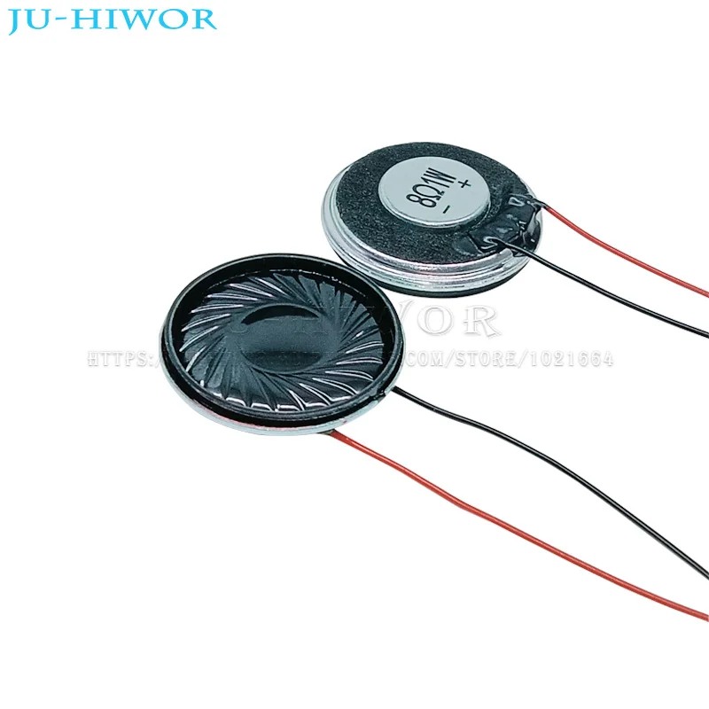 10 Uds 1W 8 Ohm altavoz con cable 26MM de diámetro 8 Ohms Mini altavoces de rango completo espesor 6mm bocina pequeña para timbre