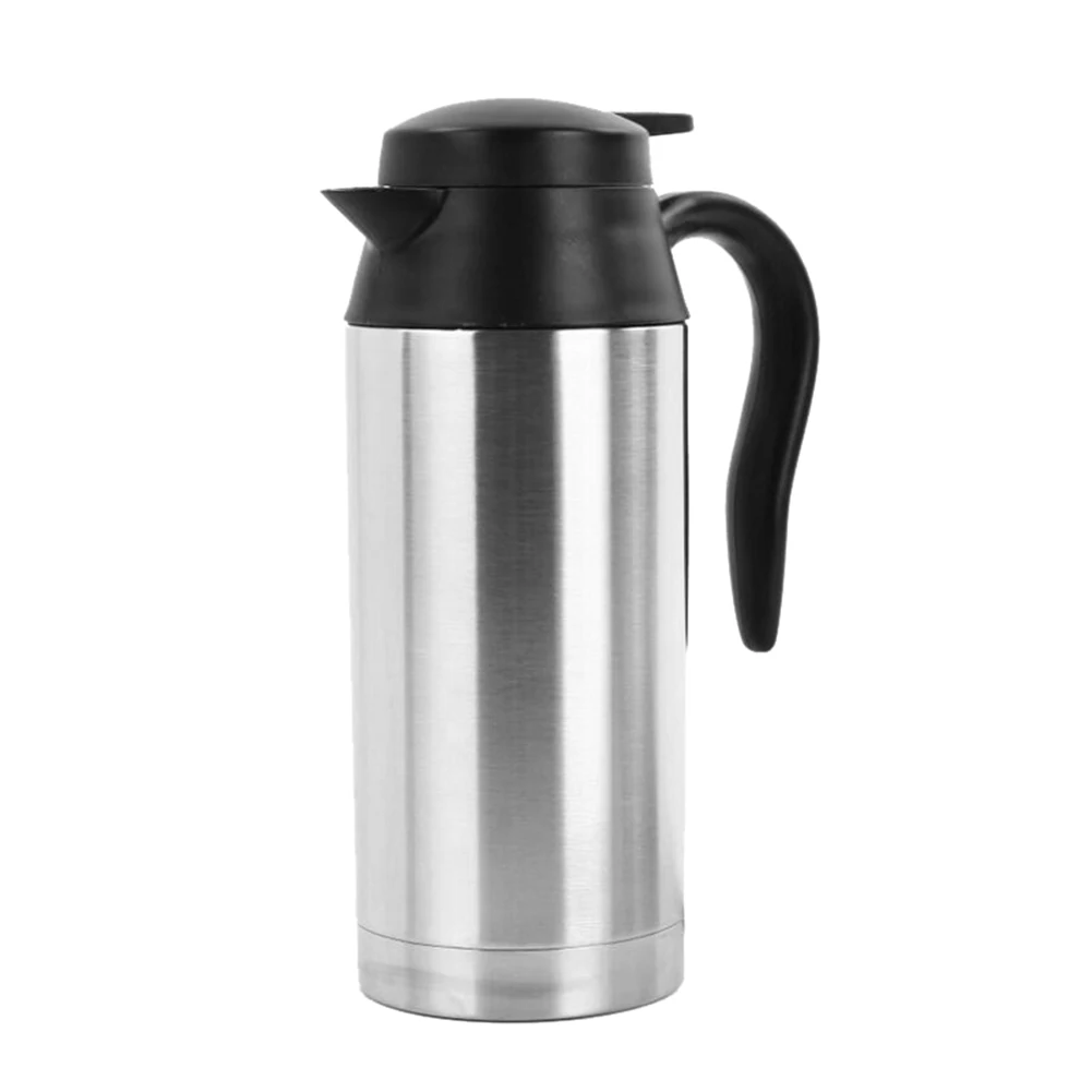 Tetera con taza calefactora eléctrica de 750ML, 12V/24V, botella calentadora de agua de acero inoxidable para té, café, viaje, coche, camión - imagen 2