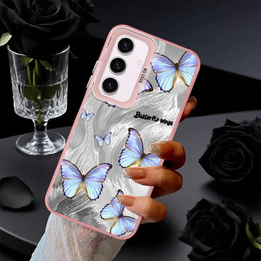 Funda de mariposa roja y azul para Samsung Galaxy A36 A26 A73 A53 A24 A23 A25 A22 A52 A32 A33 A34 - imagen 4