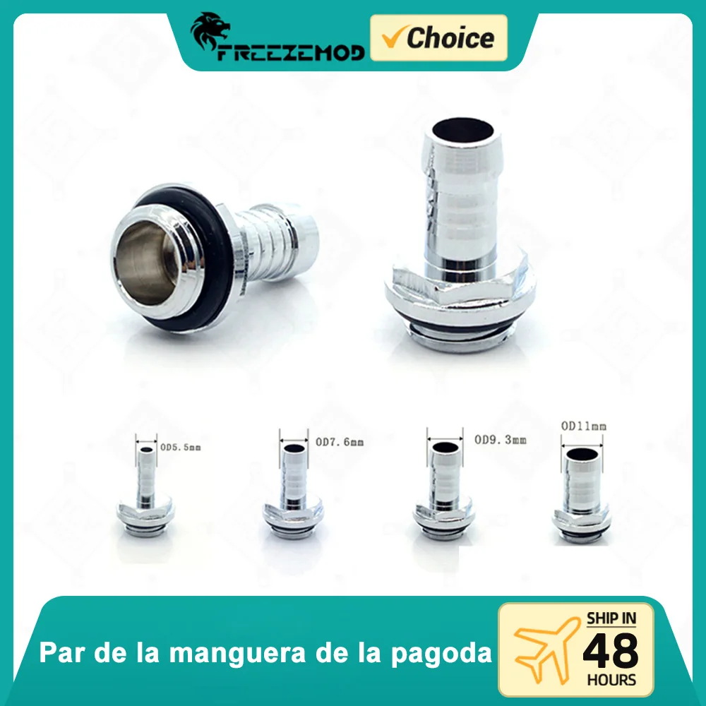 FREEZEMOD Pagoda montaje fino OD5.5/7.6/9.3/11mm tubo suave compresión G1/4 manguera par PVC 4-5mm enfriador de agua Gamer latón MOD - imagen 2