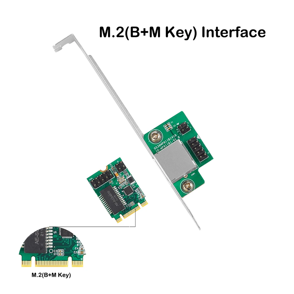 M.2 b-key m-key/M.2 A Key E Key / Mini PCI-e A 1 puerto 10/100/1000Mbps tarjeta de red Gigabit Ethernet RJ45 tarjeta controladora LAN - imagen 3