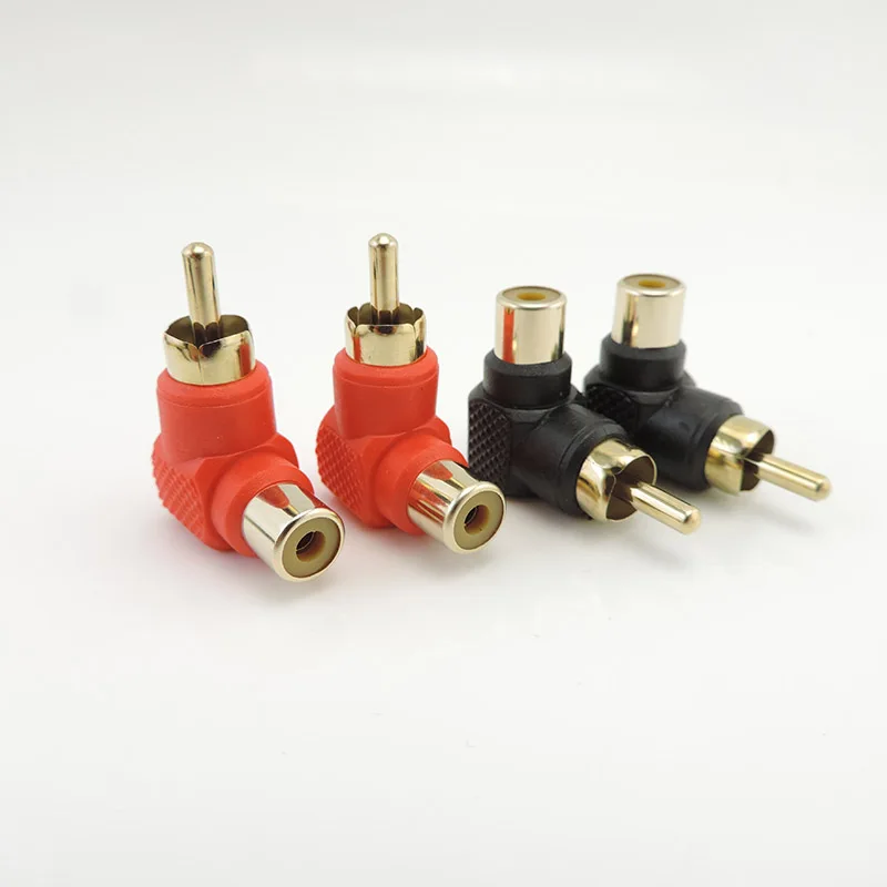 Conector RCA de 90 grados macho a hembra M/F adaptadores de enchufe de ángulo recto codo tipo L para Audio de cámara cctv - imagen 5