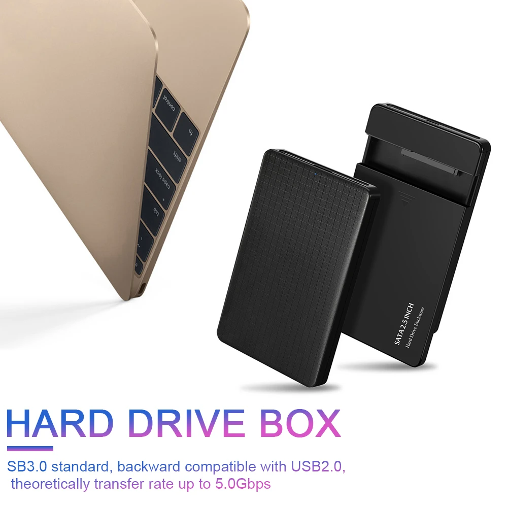 Carcasa para disco duro USB 3,0, carcasa para disco duro externo SATA de 2,5 pulgadas, transmisión de alta velocidad SSD, 5 Gbps, compatible con ventana, Mac y Android - imagen 4