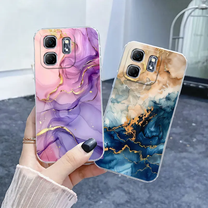 Para Infinix Hot 50i Hot 50 4G 5G funda protectora de lujo para Infinix Hot50 50I mariposa flor funda de teléfono de silicona transparente - imagen 3