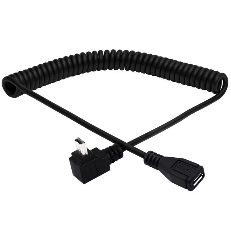 Cable de expansión de resorte de 1,5 m USB 2,0 Micro USB 5 pines hembra a Mini USB 5 pines macho Cable adaptador de datos de carga - imagen 2