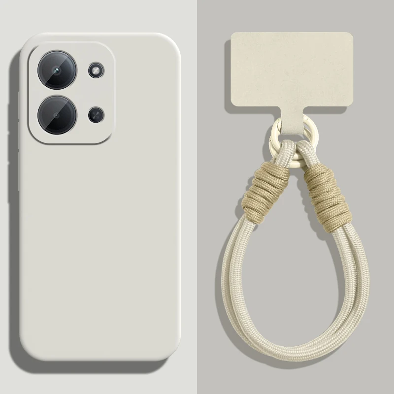 Funda con correa para muñeca con cordón de silicona líquida para Xiaomi Redmi 15C 15 4G 5G, cubierta protectora para lente de cámara - imagen 5