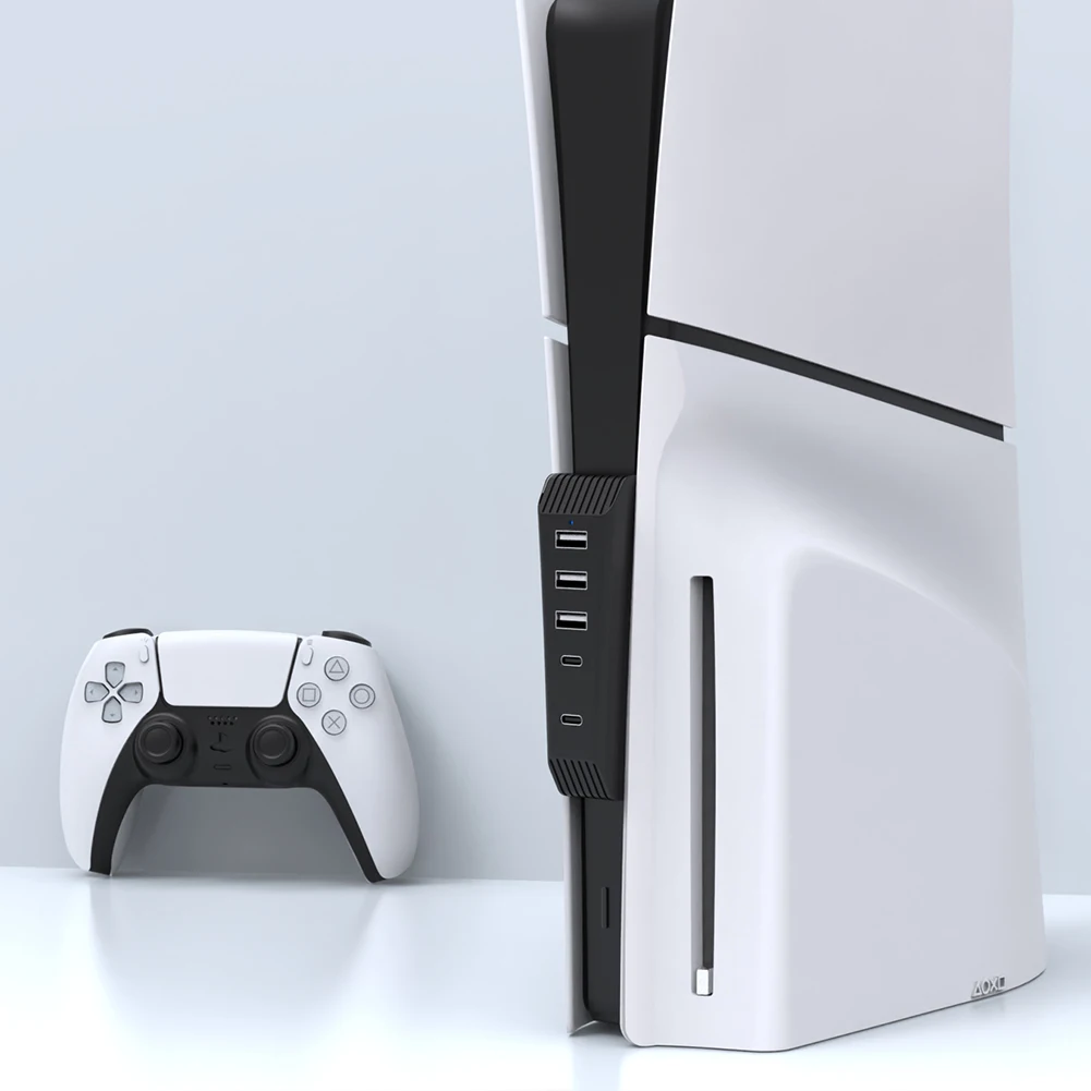 Hub USB de 5 puertos Hub expansor divisor USB con 3USB + 1 puerto tipo C + 1 tipo C 3.1 para Playstation 5 Slim (disco/edición digital) - imagen 4