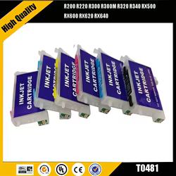 Cartucho de tinta t0481-t0486 para impresora Epson T0481, tinta Stylus Photo R200, R220, R300, R300M, R320, R340, RX500, RX600, RX620, RX640