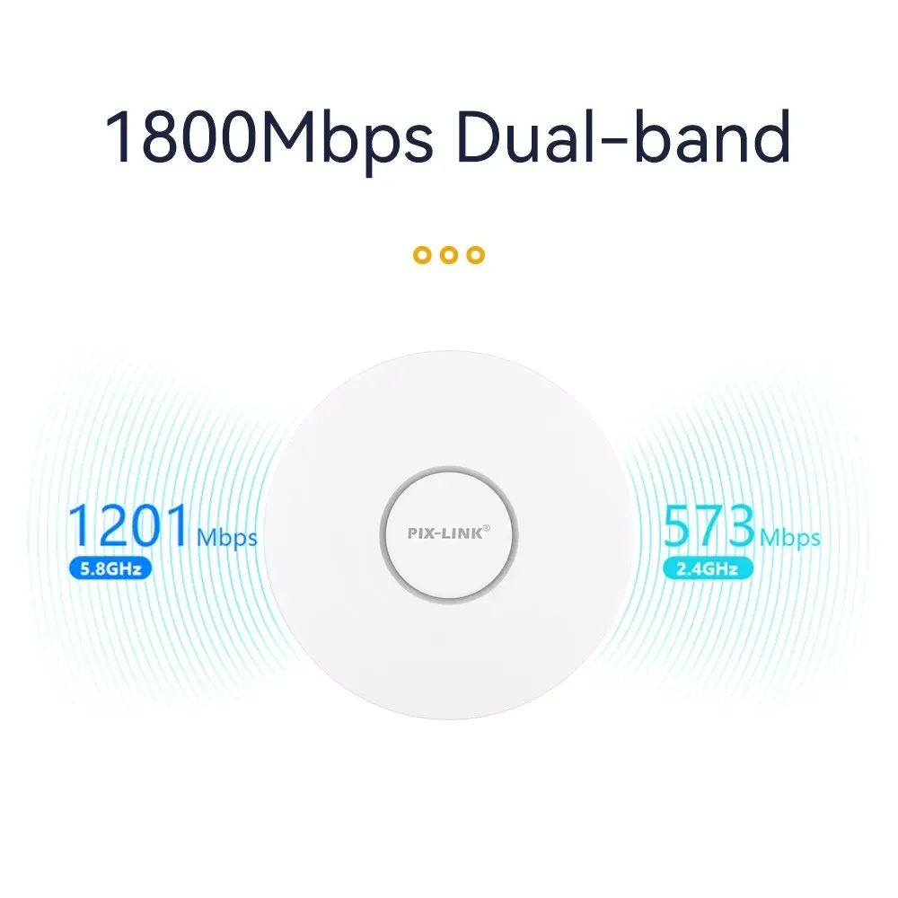 PIX-LINK CAP07 1800M AP inalámbrico WiFi 6 Panel de doble banda AP de techo POE 802.11.ax punto de acceso Gigabit para apartamentos de Hotel - imagen 2