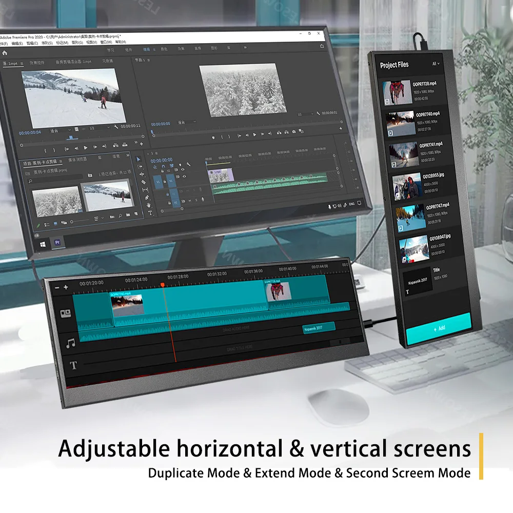 LESOWN-Monitor táctil IPS FHD de 14,1 pulgadas, pantalla LCD de largo estiramiento, 100% sRGB, 1920x550, mini HDMI para ordenador, velocidad de salud, Windows - imagen 3
