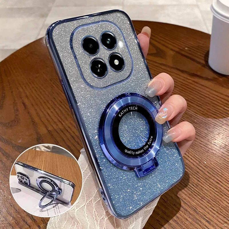 Spark 30C 4G Funda de teléfono con soporte magnético chapado con purpurina para Funda Tecno Spark 30 Pro Spark30 Pro 30C 4G 5G Funda con soporte - imagen 5