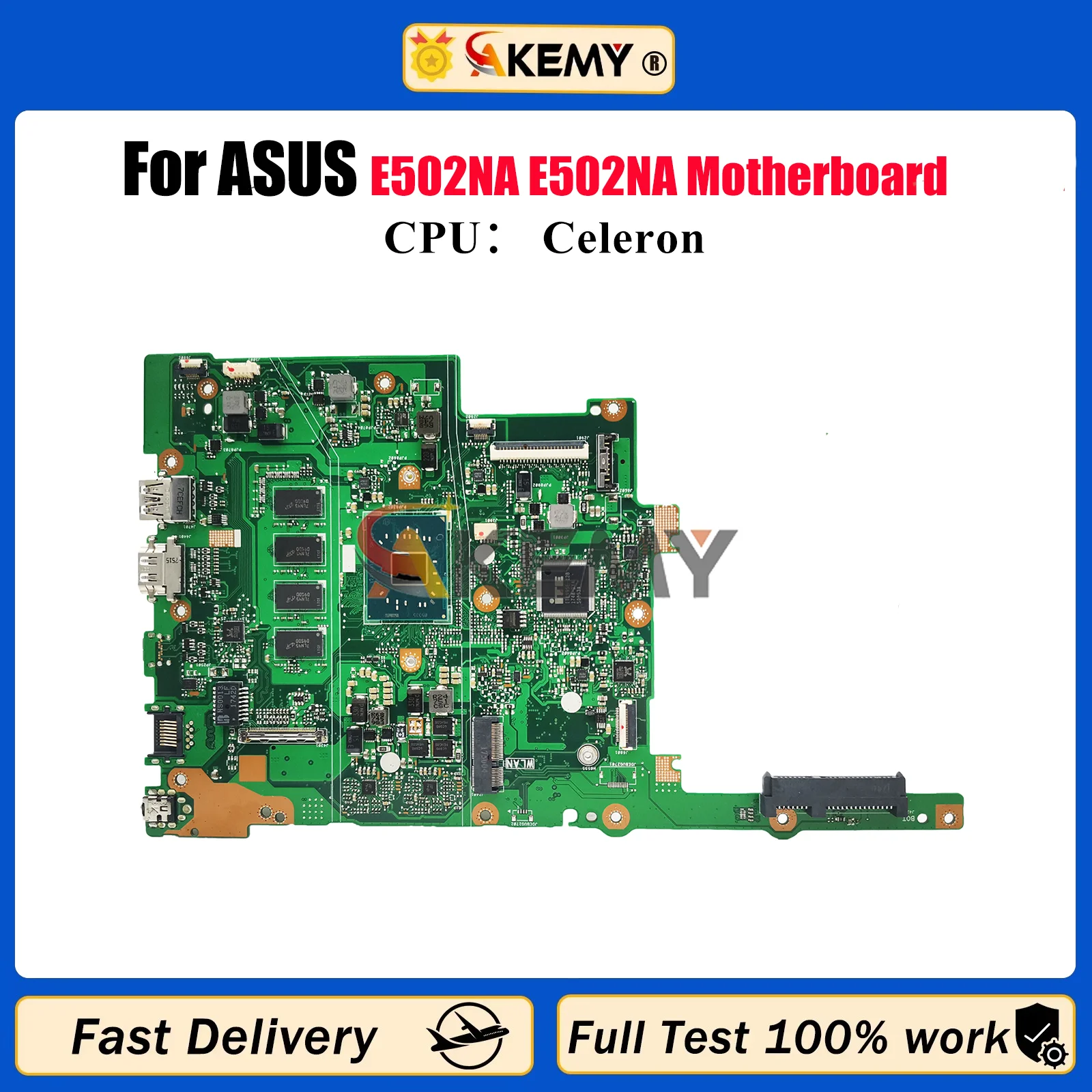 Placa base para ordenador portátil E502NA para ASUS EeeBook E502N E502NA placa base para portátil con CPU Celeron 100% pruebas OK envío rápido stk