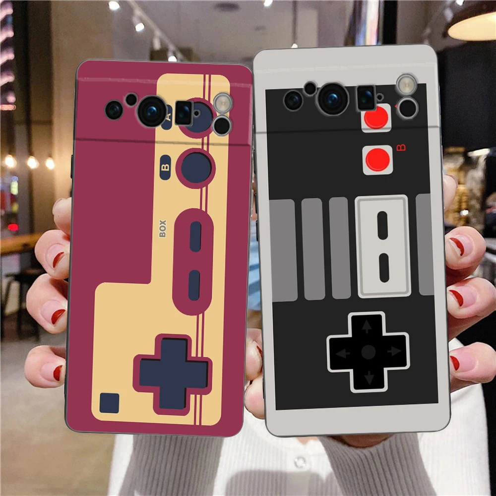 Funda de teléfono Vintage GamePad de videojuegos para Google Pixel 8 7 6 Pro 6A 7A 5G, funda negra de silicona suave a prueba de golpes, Fundas de TPU - imagen 2