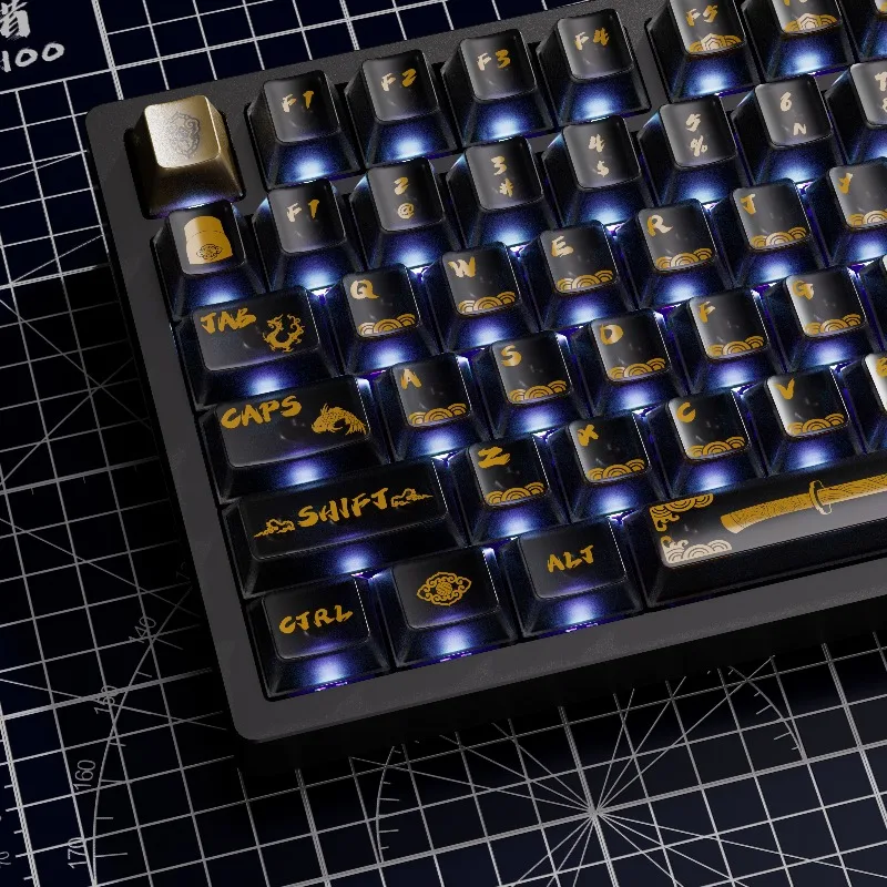 Jinyiwei-teclas con perfil de cereza, teclas de PC con pintura metálica para teclados mecánicos 60/67/68/75/87, teclas translúcidas - imagen 2