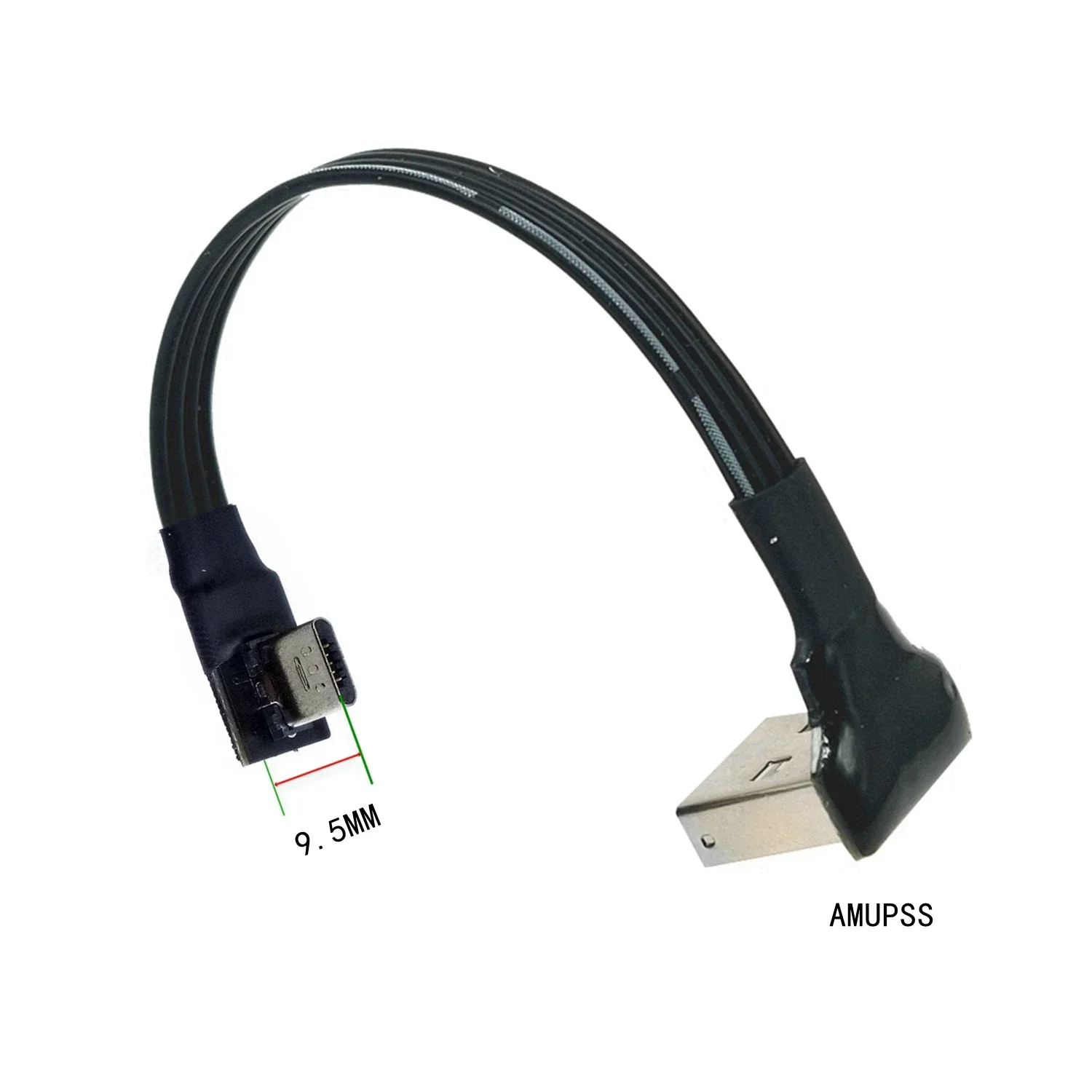 Super Flexible plano arriba abajo ángulo izquierdo derecho 90 grados USB ultracorto Micro USB macho a ultracorto Cable de datos USB 5CM-3M - imagen 3