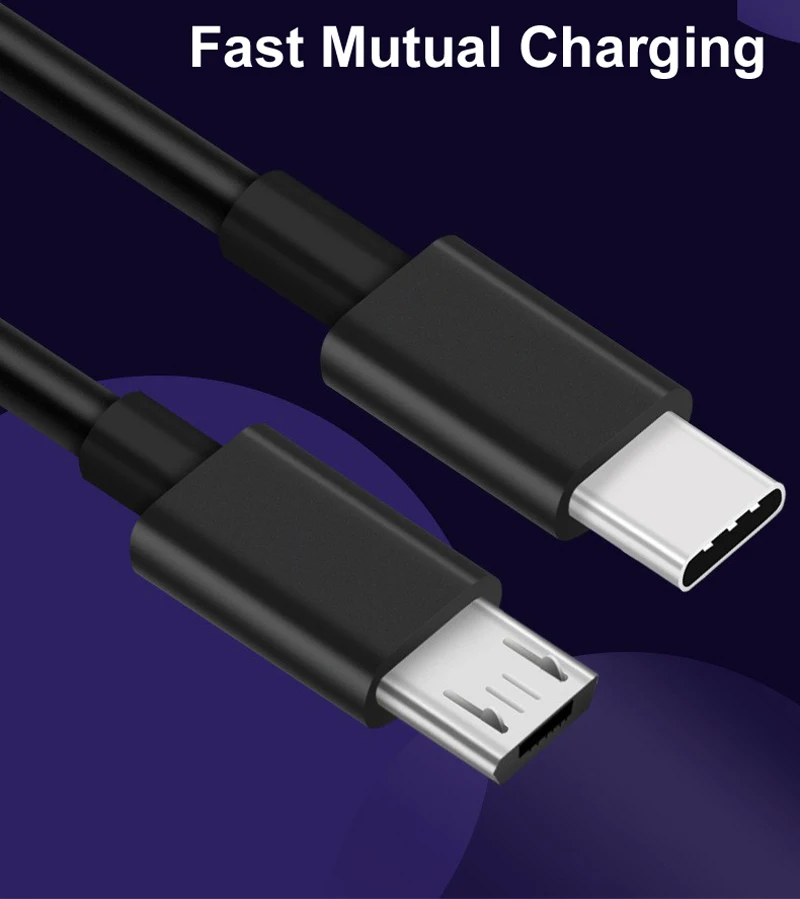 Cable adaptador USB tipo C a Micro 5V/2.4A, carga rápida recíproca de 1,5 mbps, datos OTG, para teléfono móvil Samsung, Huawei Pro, 1M/480M/2M - imagen 3