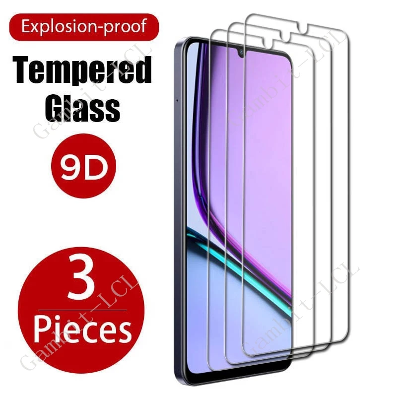 3 uds 9H HD vidrio templado Protector para Realme C61 RMX3939 en RealmeC61 4G Global 6,74 "película protectora de pantalla