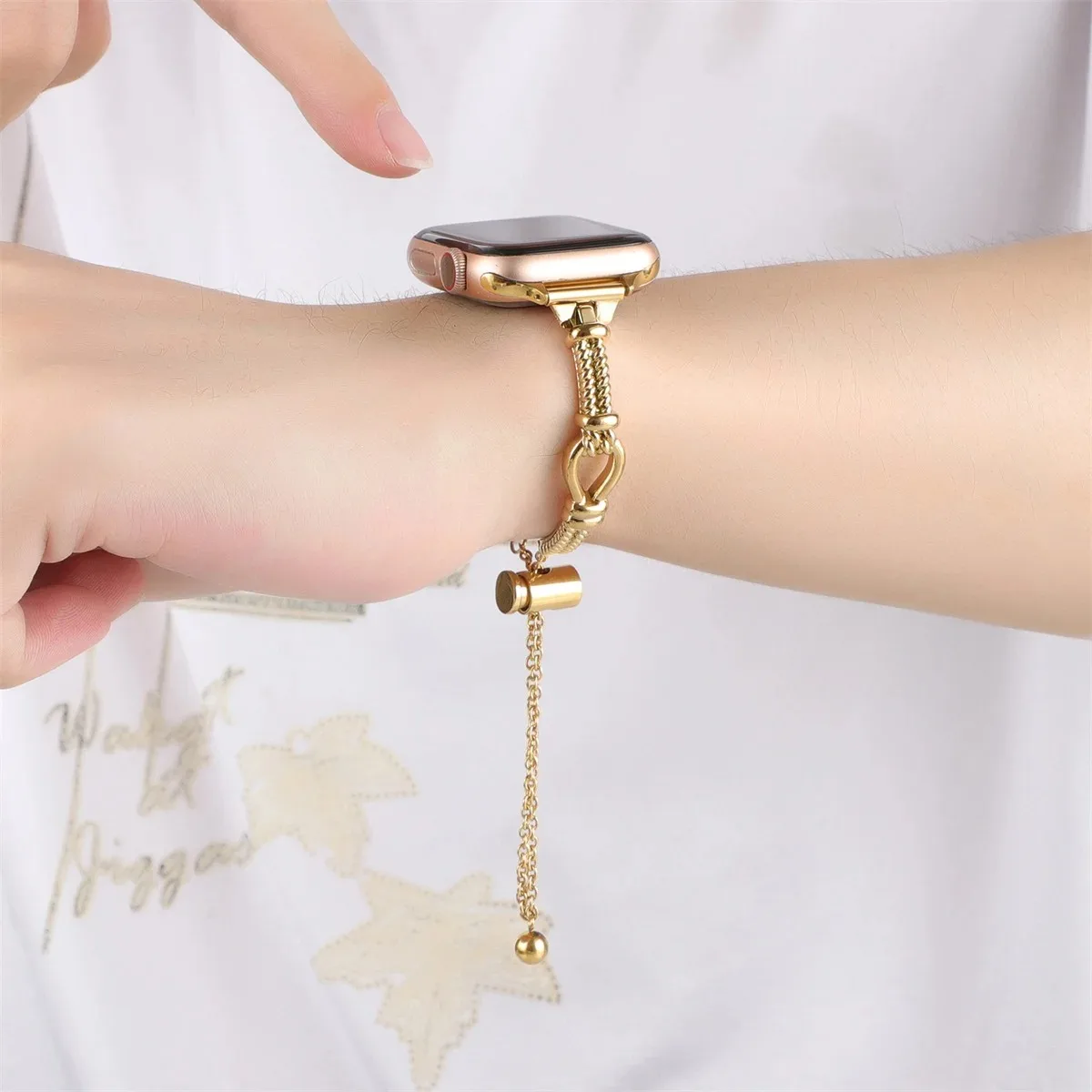 Correa de reloj para Apple Watch 42/44/45/46/49mm 38/40/41mm correa de reloj de moda de Metal para reloj serie Ultra2 10/9/8/7/6/5/4/3 - imagen 3