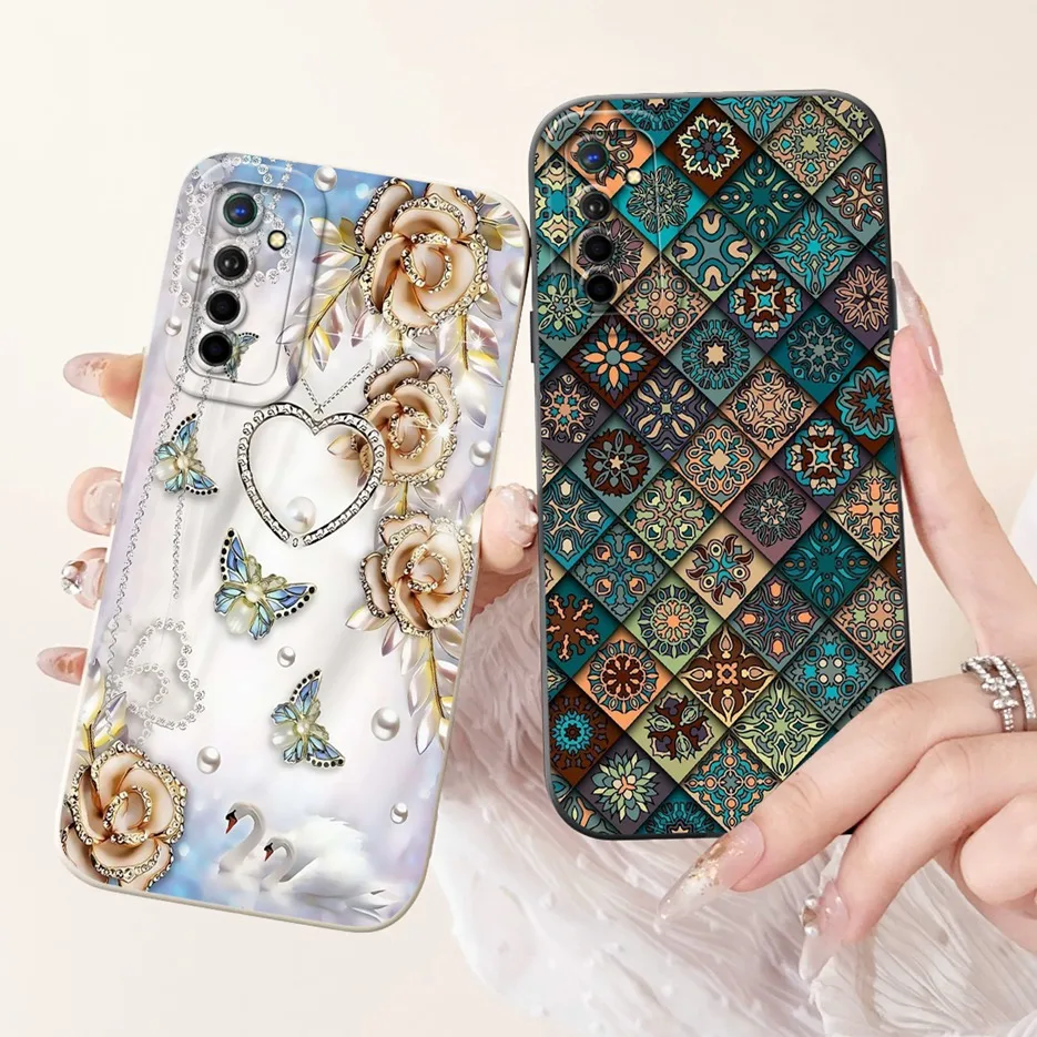 Para Realme X2 XT funda RMX1991 RMX1921 flores de lujo cubierta pintada de caramelo suave TPU funda de teléfono para Realme XT X2 RealmeX2 Pro Shell - imagen 5