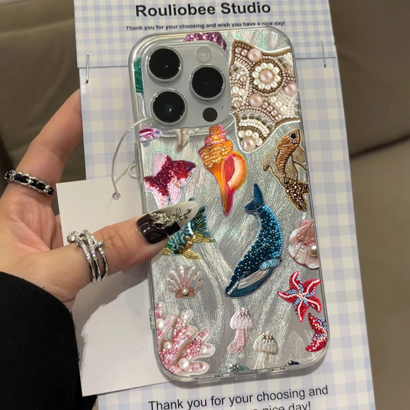 Funda de teléfono con patrón de elementos oceánicos con personalidad para Samsung Galaxy S25 Ultra S24 FE S23 Plus S22 S21 A56 A36 A26 A35 A55 A54 - imagen 4