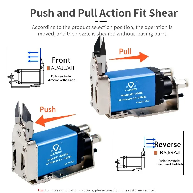 Pinzas neumáticas de aire, tijeras, cortadores de microdesplazamiento, tijeras de agarre de brazo de Robot, cortador Sprue NY05AJ NY05AJL, herramientas de automatización - imagen 5
