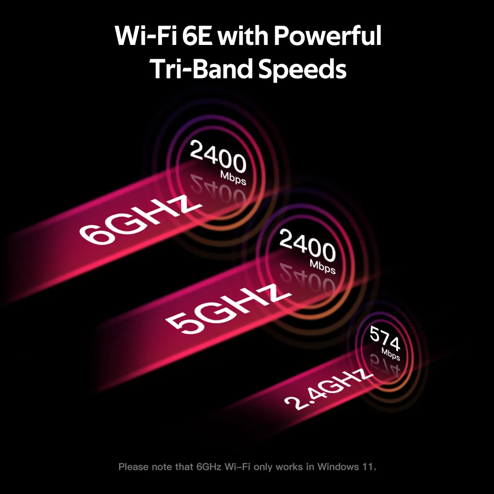 Adaptador PCIE inalámbrico WiFi 6E AX210 5374Mbps, triple banda 2,4G/5G/6Ghz para tarjeta de red Bluetooth 5,3 para PC, Windows 10/11 - imagen 5