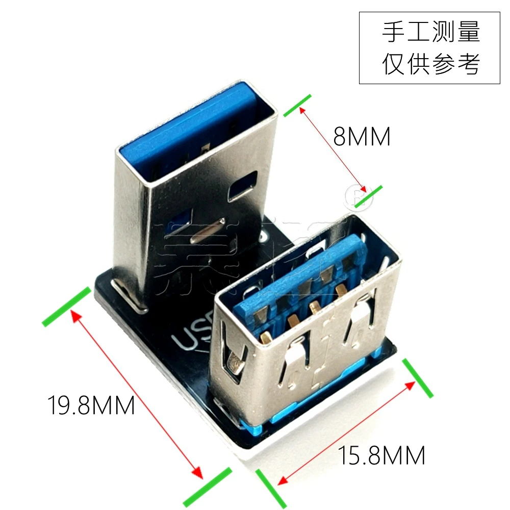 Nuevo 90 grados USB 2,0 3,0 A macho a hembra AM/AF adaptador en ángulo izquierdo y derecho conector adaptador enchufe para ordenador portátil/PC - imagen 3