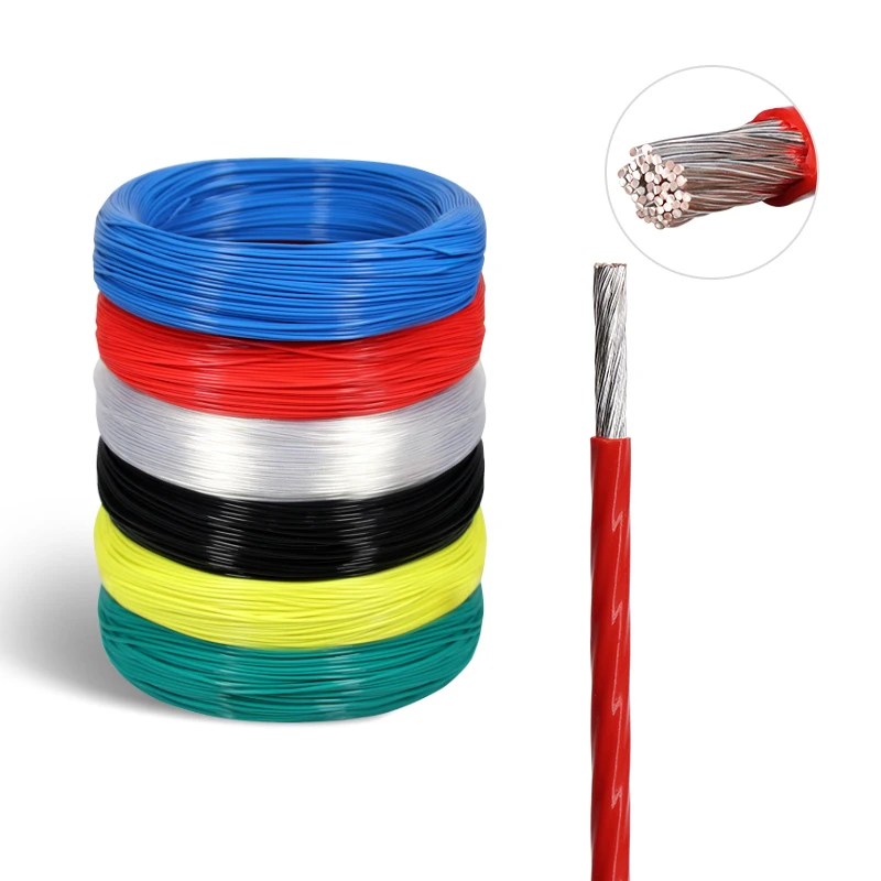 Cable chapado en plata de PTFE de 1/5/10m, 30 28 26 24 22 20 AWG, línea de señal de Audio HiFi, Cables de cobre OFC de alta pureza para impresora 3D - imagen 5