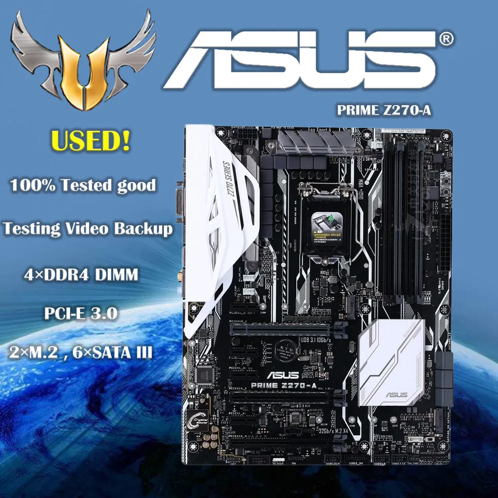 ASUS-placa base PRIME Z270-A, LGA 1151, DDR4, USB 3,1, 64GB, Z270