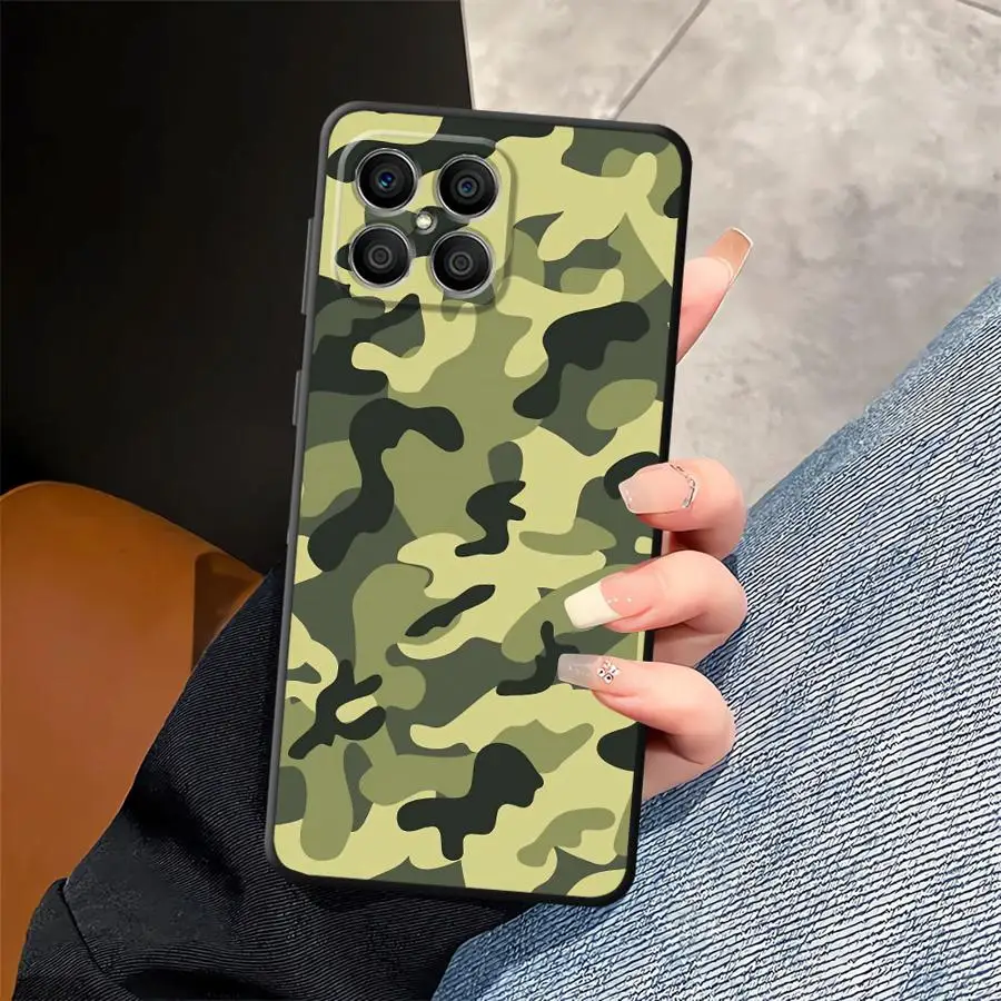 Funda de teléfono suave negra para Honor 70 X8 8X X6 X7 90 Magic5Lite 200 400 Lite X9a X5b patrón de camuflaje - imagen 5