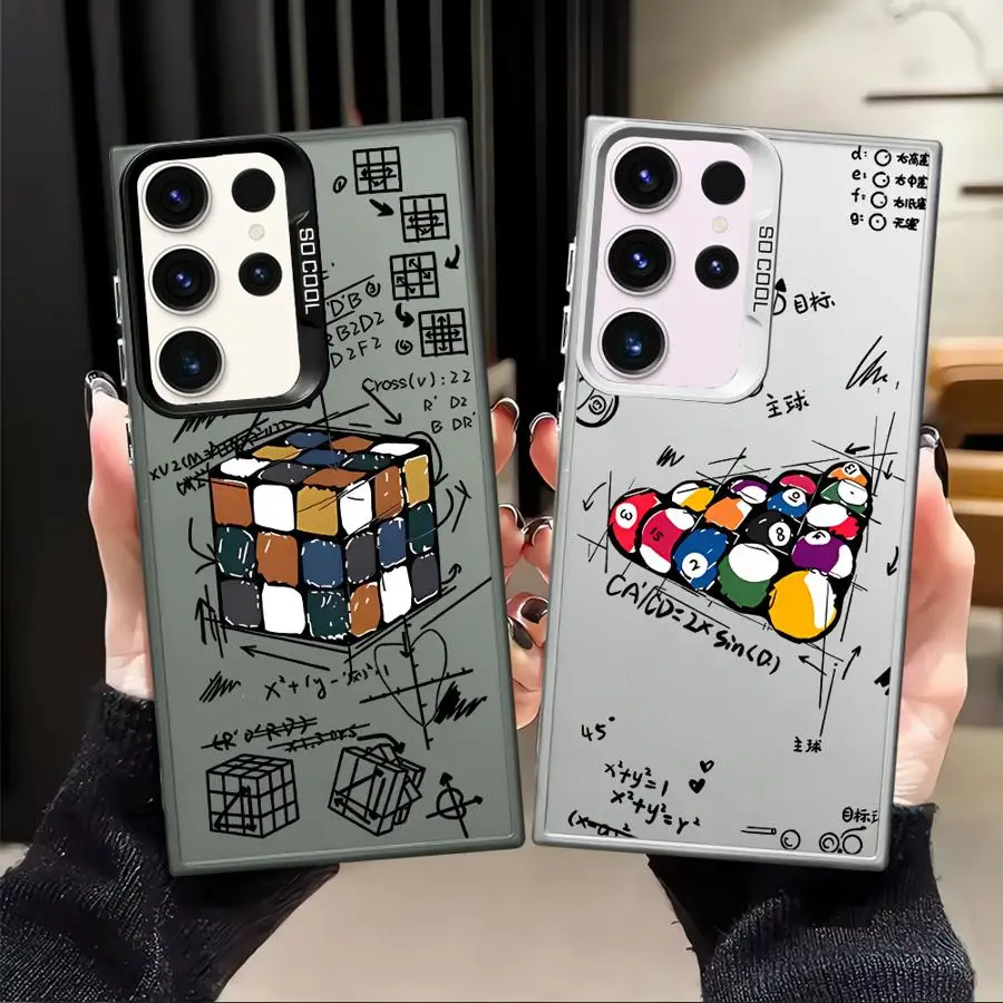 Funda trasera de teléfono con patrón Tutorial de Rubik's Cube para Samsung Galaxy S24 FE Note 20 Ultra S20 Plus S23 S21 S25 S23 S22